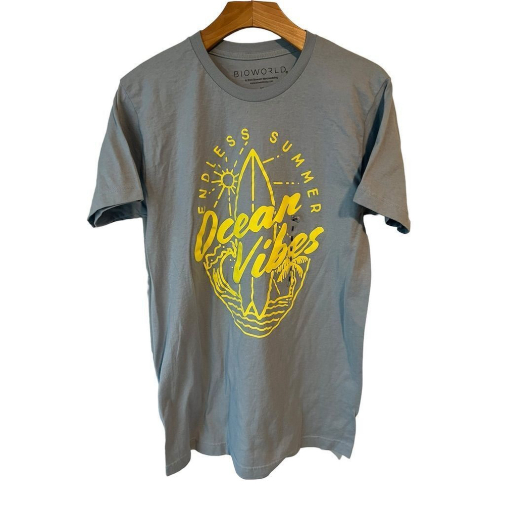 Bioworld T Shirt Mens Medium Ocean Vibes Graphic Tee Aqua
